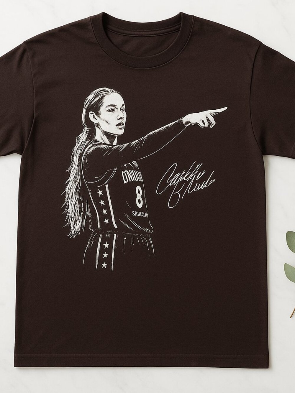 Vintage Basketball Girl Graphic T-Shirt Brown Sports Fan Tee